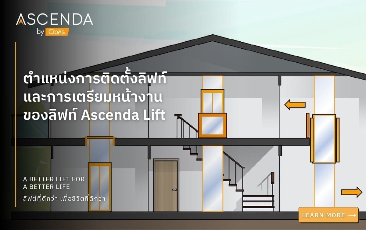 ตำแหน่งการติดตั้งลิฟท์ และการเตรียมหน้างานของลิฟท์ Ascenda Lift