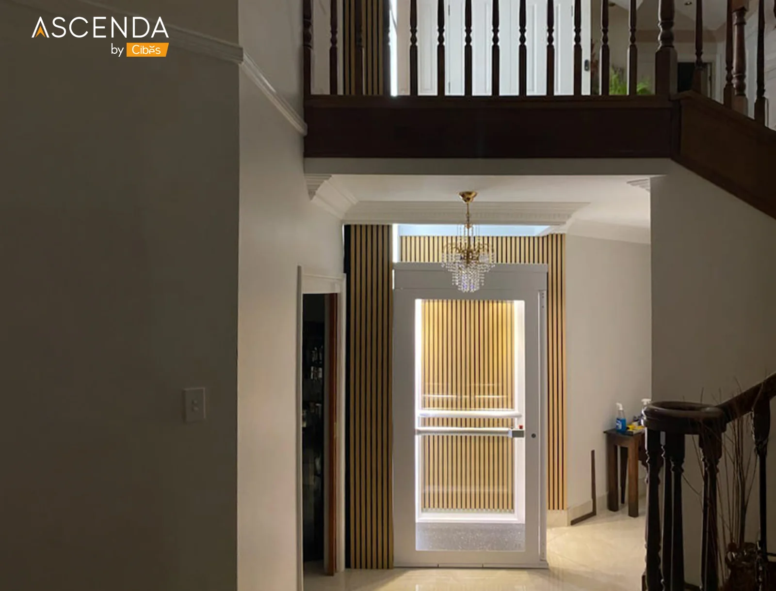 Ascenda Home Lift Size L in a Classic White Wood Home (1)